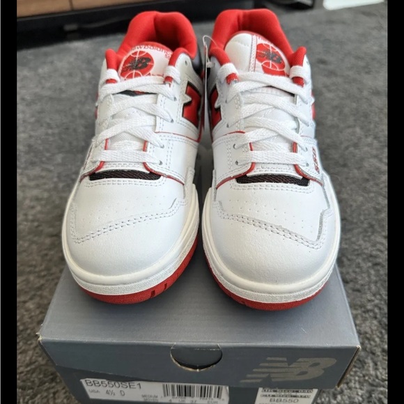 New Balance 550 White Team Red - Size UK 4 New and Boxed - Picture 2 of 2